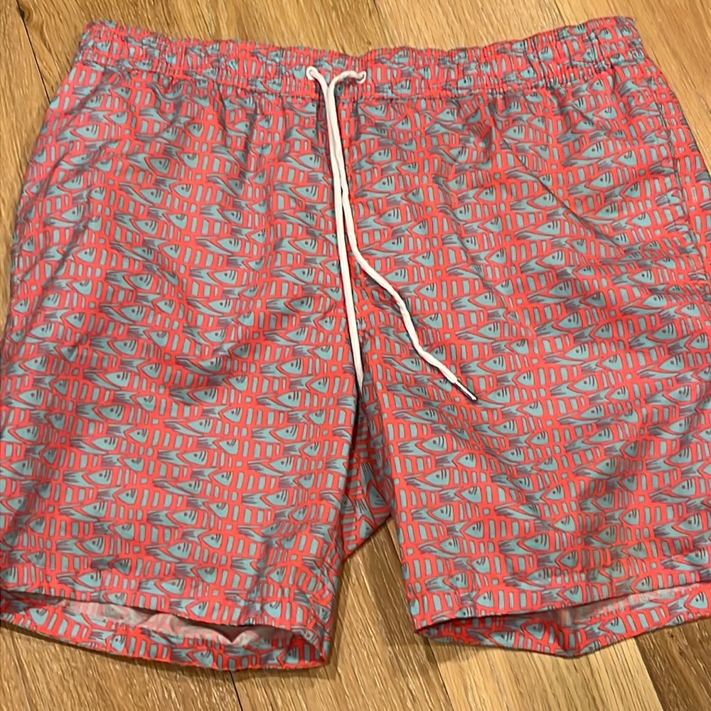 Bonobos pink and Green swim‎ Shorts with fish Pattern